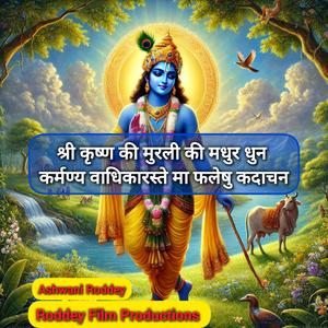 श्री कृष्ण की मुरली की मधुर धुन कर्मण्य वाधिकारस्ते मा फलेषु कदाचन