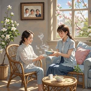 爸爸的旧藤椅-星落