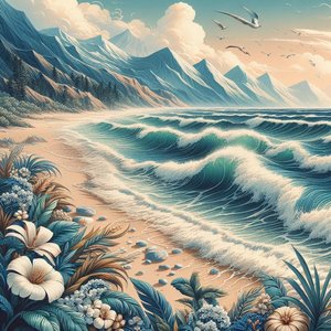 Soothing Waves Crashing on Beach 4