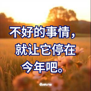 不好的 事情，就让它停在今年吧。