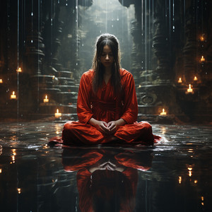 Crepúsculo Con Meditación En El Agua