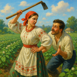 Я на городі бульбу сапала