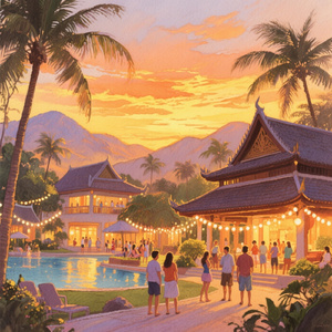 アジアのリゾートで休息を