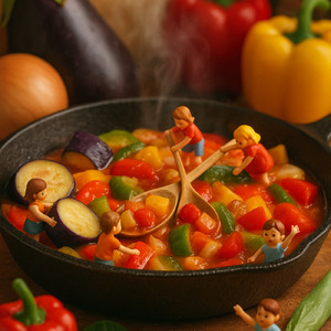 ラタトゥイユでまほうのにじ