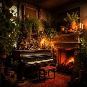 Relaxing Fire Ambiance: Piano Bliss