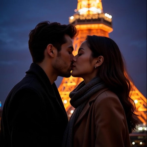 Tokyo Towerの下でHugとKiss