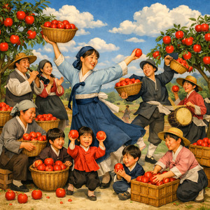 摘苹果的时候