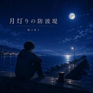 月灯りの防波堤