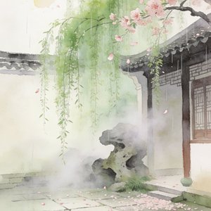 春未老，风细柳斜斜