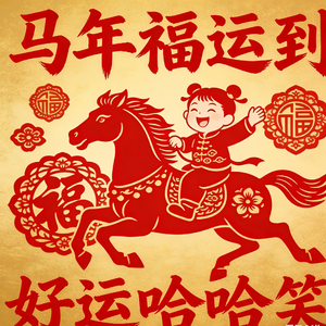 马年福运到 好运哈哈笑