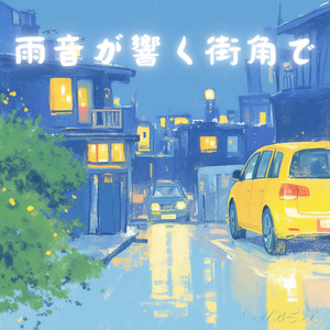 雨音が響く街角で
