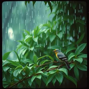 The Birth of New Life with Birds Singing in the Rain