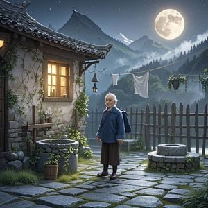 老屋窗台的月光