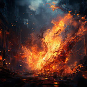 Titilar De Llamas En La Serenidad Zen