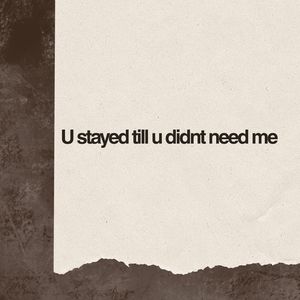 U Stayed Till U Didnt Need Me