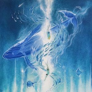 一只在海底躲雨的鲸鱼