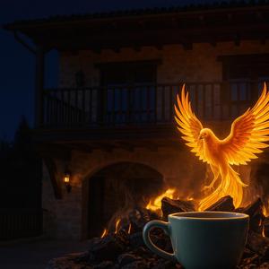 Metsästäjä haciendan parvekkeella