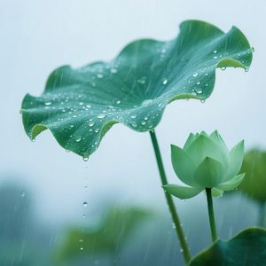 夏雨打青荷
