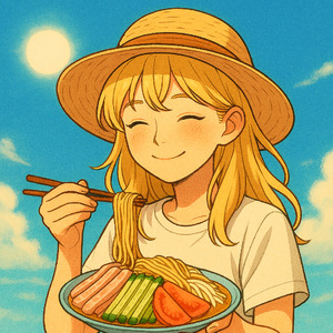 夏の青空と冷やし中華