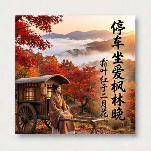 停車坐愛楓林晚，霜葉紅於二月花