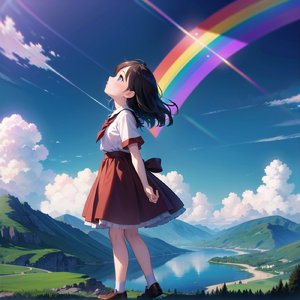 虹の橋が空を飾る