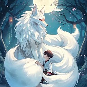 九尾の狐と少年 #Mythical 🦊 by 玄之 狐【ﾊｼﾞﾒﾉ ｺﾝ】