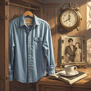 旧衬衫上的褶皱