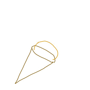 夜中の駅でアイスクリームを食べる