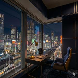 Tokyo Night Cityscape Atmosphere
