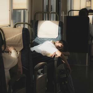 at the end of a tiring day