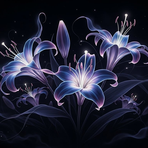 香水百合在暗处开花