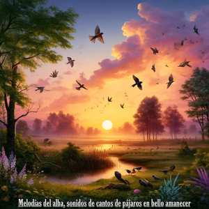 Ecos del amanecer, sonidos de cantos de pájaros en bello amanecer