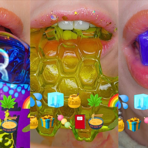 EMOJI FOOD CHALLENGE Satisfying ASMR KOHAKUTOU ICE PICKLE JUICE