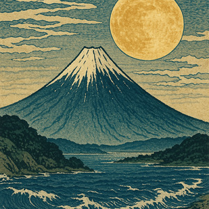 秋月に残る影