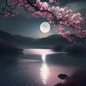 月挂树梢的时候