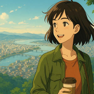 風と緑 - 眉山に光る街