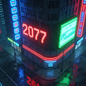赛博雨夜