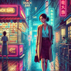 ネオン街を一人歩く夜