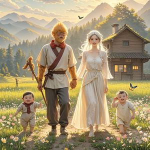 孙悟空爱上了白骨精先苦后甜后生下一对双胞