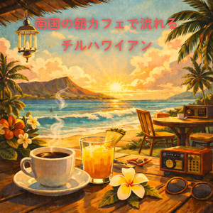 ハワイのカフェで作業を始めるローファイ