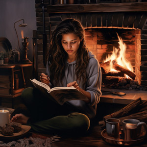 Meditación Del Trabajo Junto Al Fuego De La Chimenea Para La Eficiencia