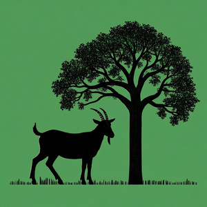 山羊とガジュマル