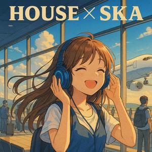 空港カフェでくつろぐハウススカ