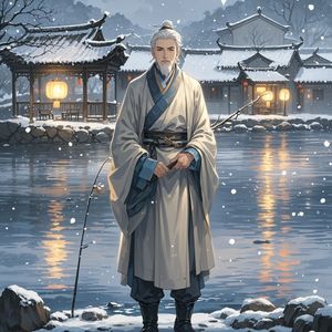 江垂钓晚-朱