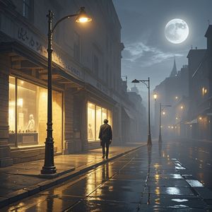 路灯下的孤独思念