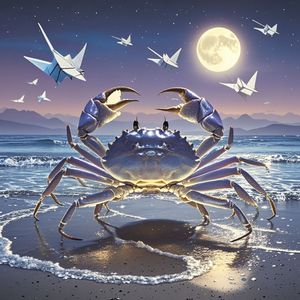 转身的巨蟹_理塘白鹤