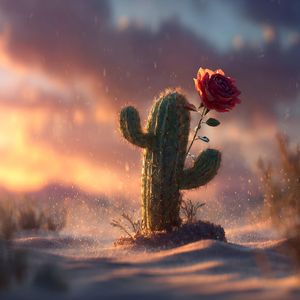 仙人掌爱上了玫瑰