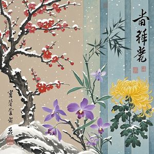 梅兰竹菊-沓团德