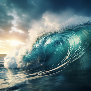 Abrazo Del Océano En El Anochecer Soñador