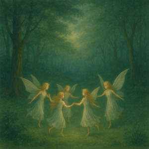 静かな森と妖精の踊り